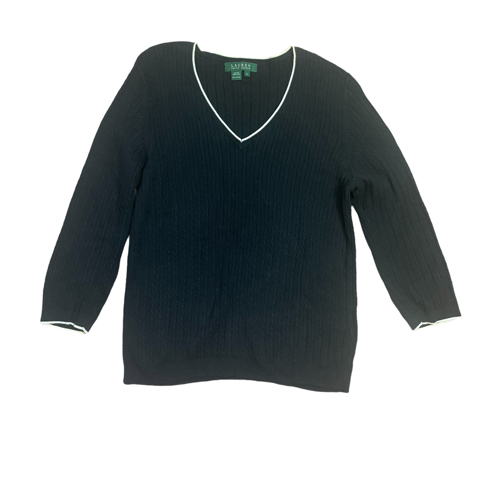 Lauren Ralph Lauren Vintage Black Blouse Size Small